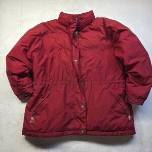 VTG Snow Lion Puffer Ski Jacket Women's Sz Large WORN THRASHED 80s 90s